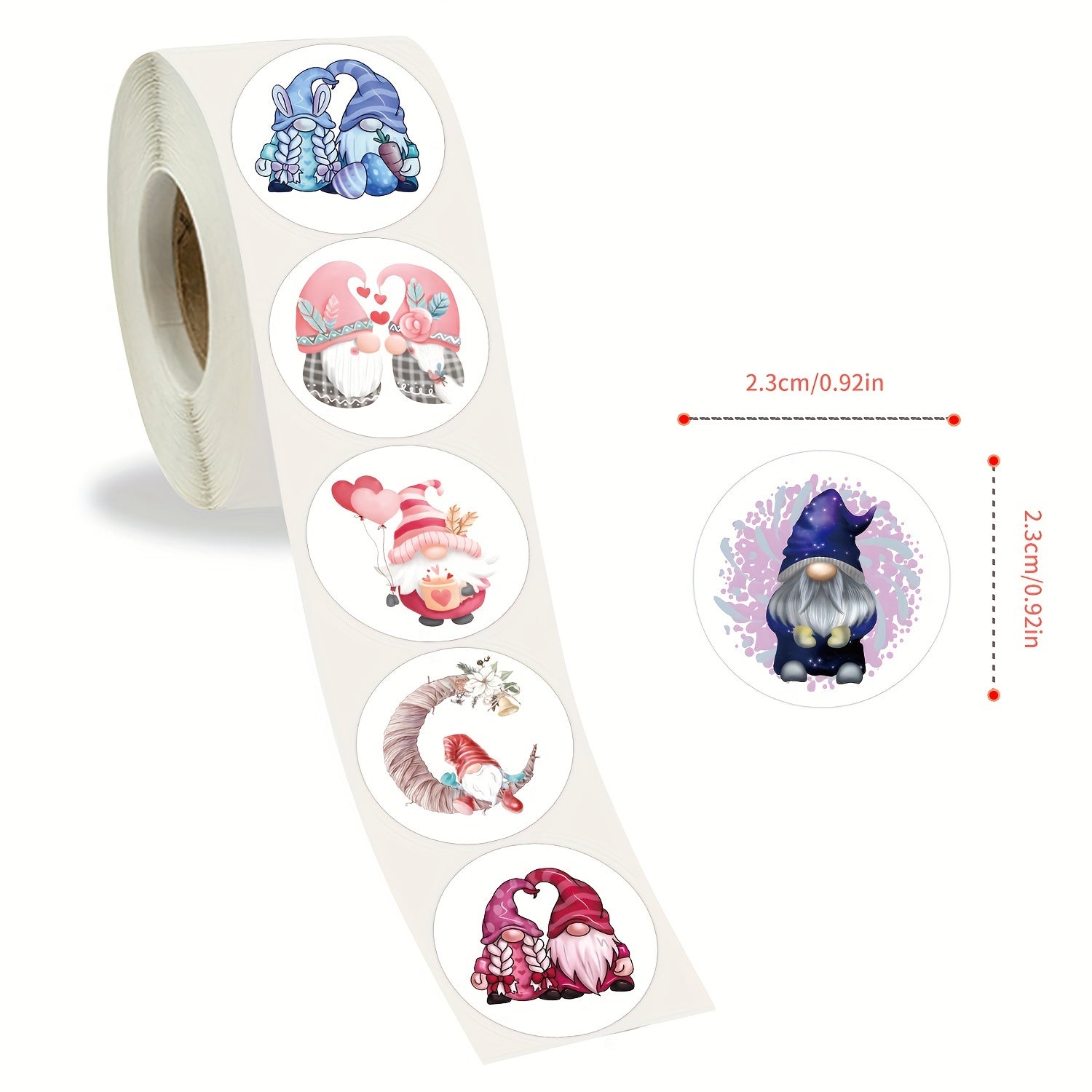 500pcs Christmas Gnome Stickers Roll Vinyl Stickers Scrapbook Journal Laptop Bum