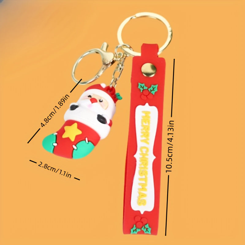 Santa Claus PVC Soft Keychain Hanging Holiday