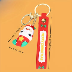 Santa Claus PVC Soft Keychain Hanging Holiday