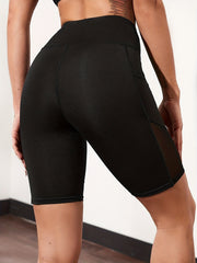 Mesh Biker Shorts High Stretch Yoga Fitness Leggings