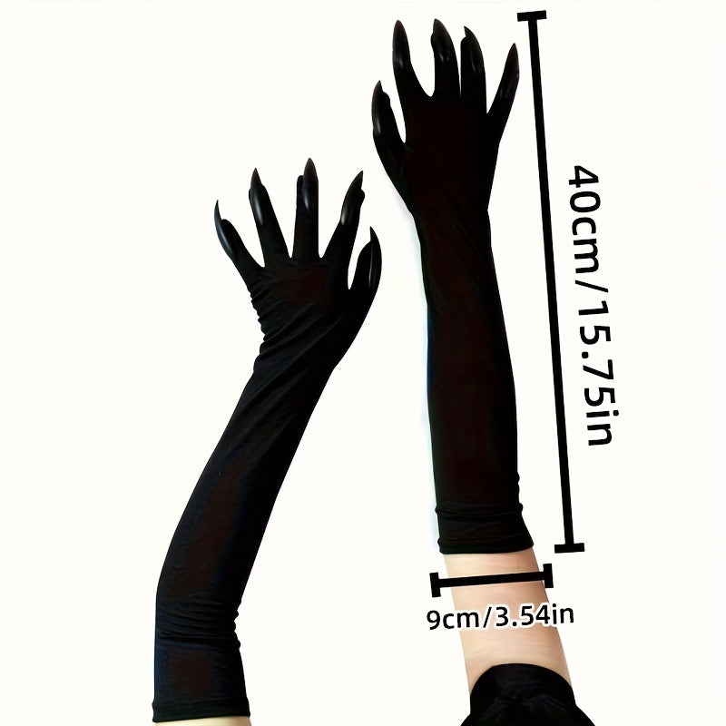 Halloween Long Nail Gloves Gothic Ghost Claw Sleeve Covers Horror Costume Party