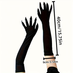 Halloween Long Nail Gloves Gothic Ghost Claw Sleeve Covers Horror Costume Party