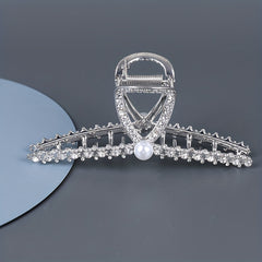 2pcs Faux Pearl Rhinestone Hair Clips for Girls