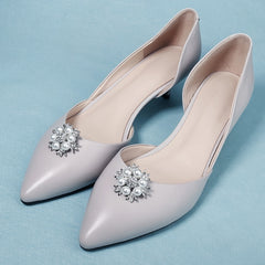 Crystal Rhinestone Pearl Shoe Clips Floral DIY Shoe Buckle Wedding Party