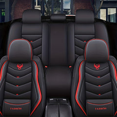 5 seat Full Coverage Faux Leather Car Universal Seat Cover with Waist Support
