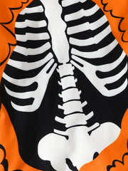 Skeleton Pattern Toddler Boy's 2pcs Sweatshirt & Sweatpants Set