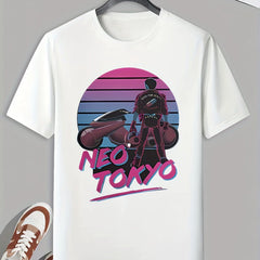 Men's Neo Tokyo Print T shirt Active Slightly Stretch Tee