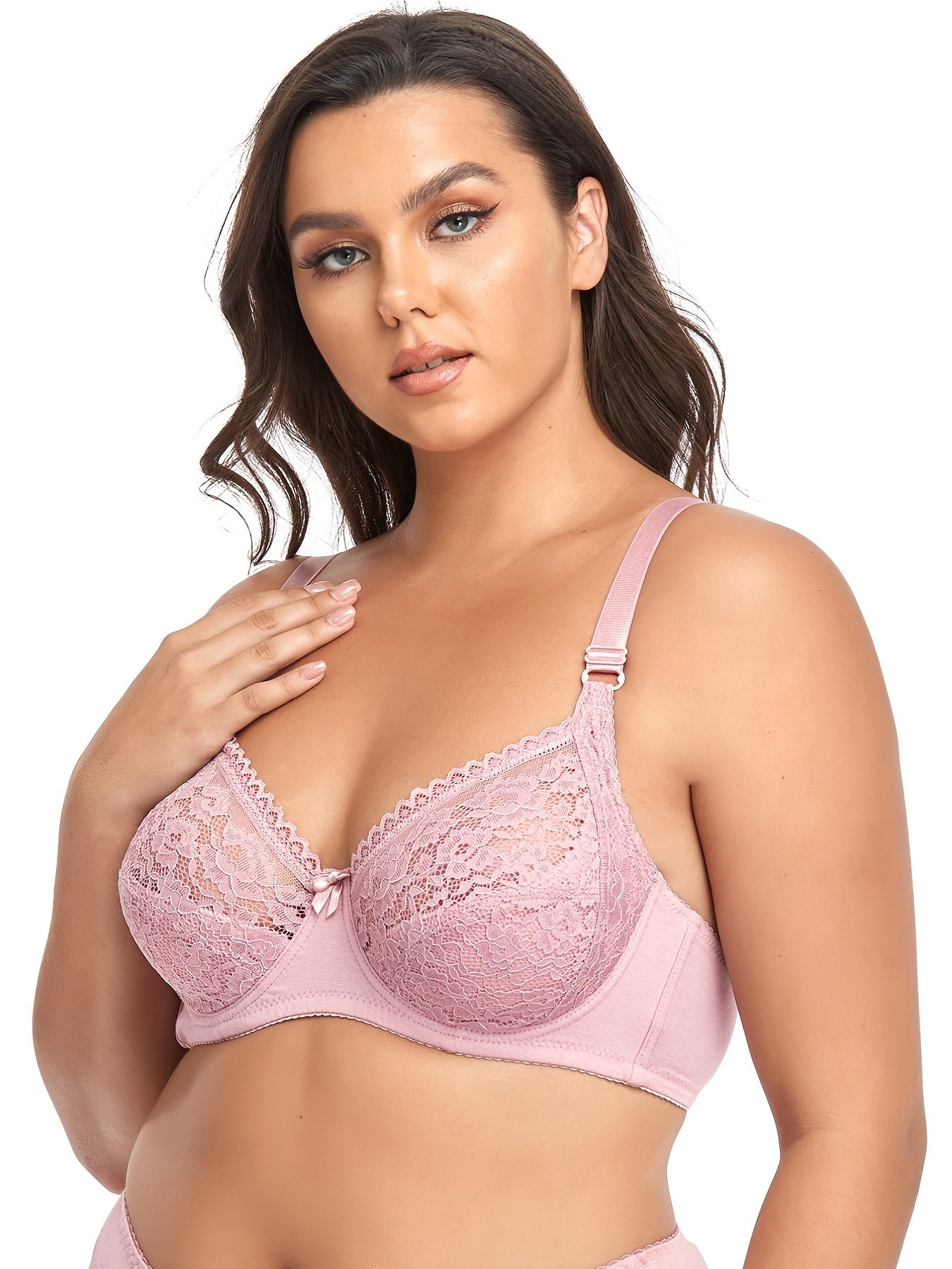 Minimizer Bra Women's Floral Lace Lightly Padded Bra