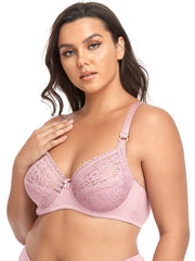 Minimizer Bra Women's Floral Lace Lightly Padded Bra