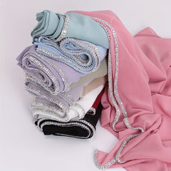 Faux Diamond Chiffon Scarf Turban for Girls