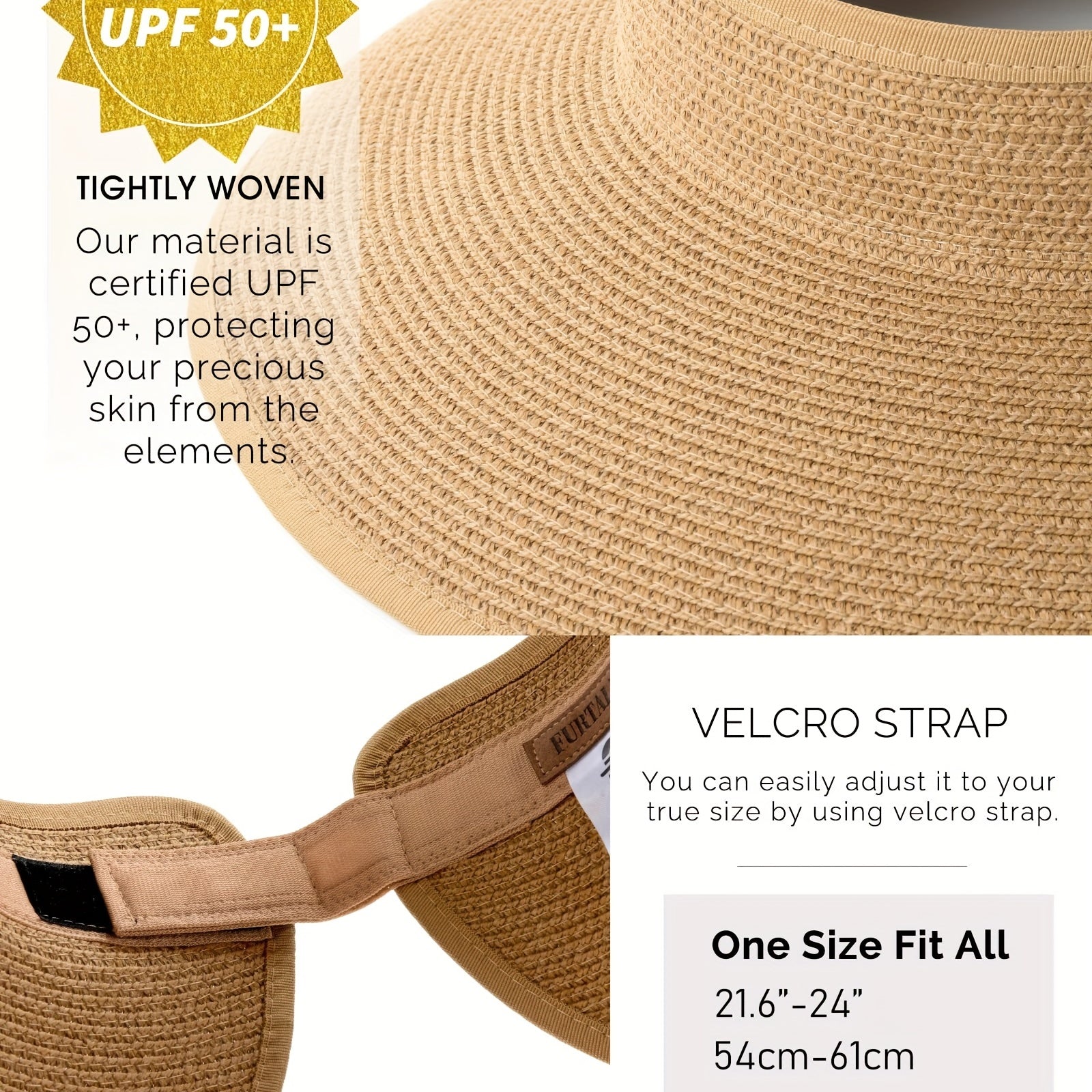 Wide Brim UV Protection Straw Sun Hat Foldable