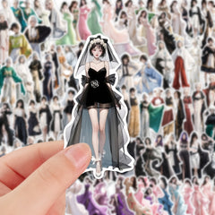 100pcs Girls Formal Dress PVC Waterproof Stickers Pack For Kids