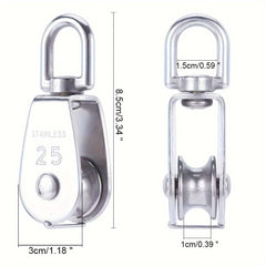 2pcs Stainless Steel Single Pulley Block 360 Swivel Crane Pulley Block