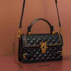 Plaid Quilted Crossbody Bag with Detachable Strap
