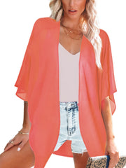 Sheer Chiffon Blouse Cardigan Beach Cover Up Casual Top