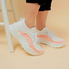 Women's Mesh Breathable Tennis Sports Shoes Lightweight Lace Up Travel Shoes