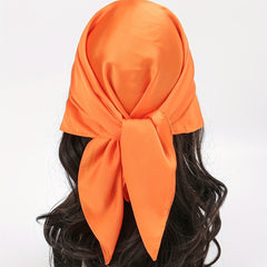 Orange Satin Bandana Square Scarf Neckerchief Hair Wrap
