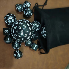 15pcs Polyhedral Dice Set With Flannelette Drawstring Storage Bag