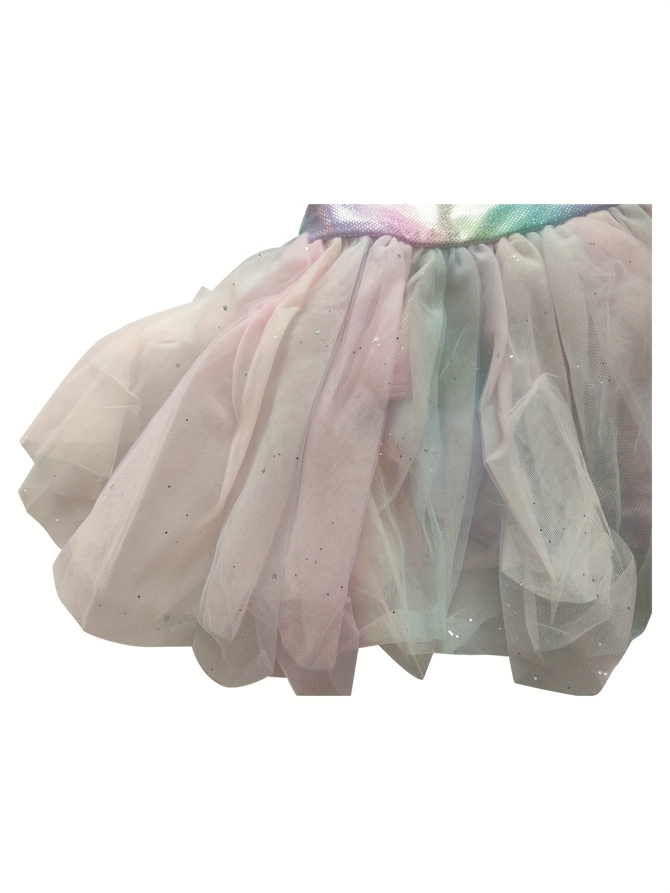 Dreamy Rainbow Ruffle Trim Tutu Swimsuit for Girls
