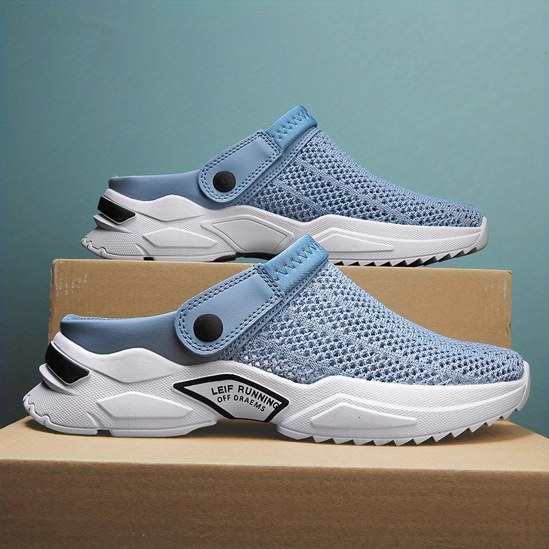 Men's Breathable Slip On Knitted Clog Sandals Casual Outdoor Walking Shoes