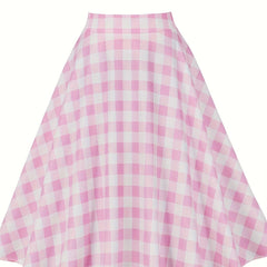 Plaid Print A Line Swing Skirt For Summer