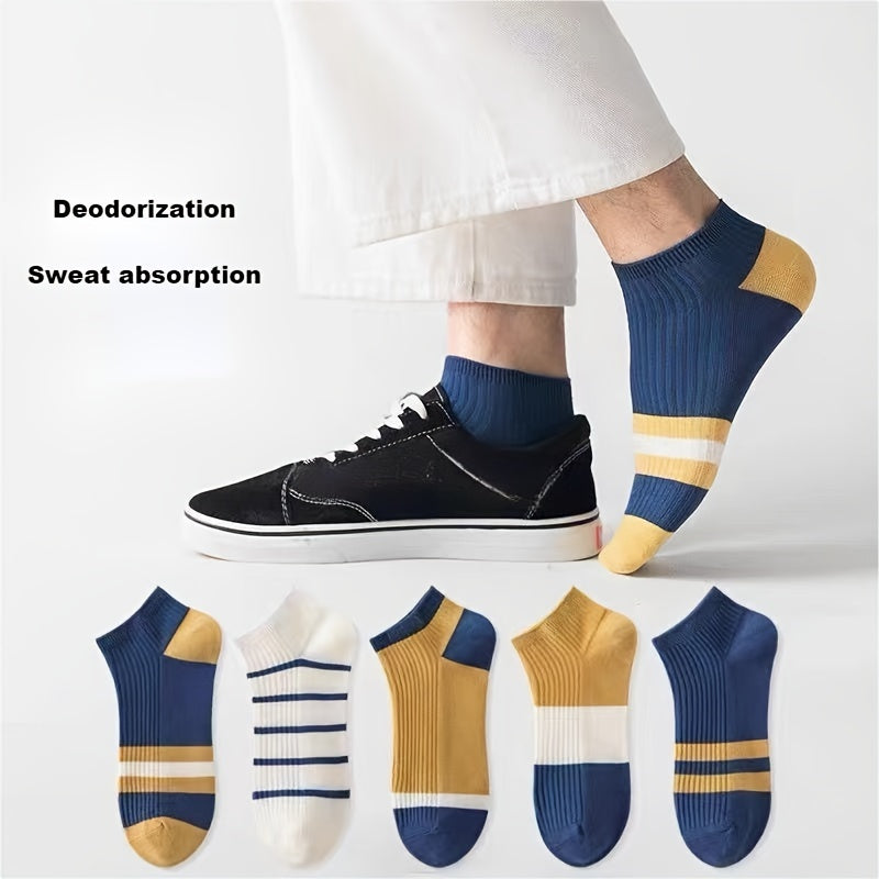 Men's Soft Low Cut Ankle Socks, 1 Pair or 5 Pairs