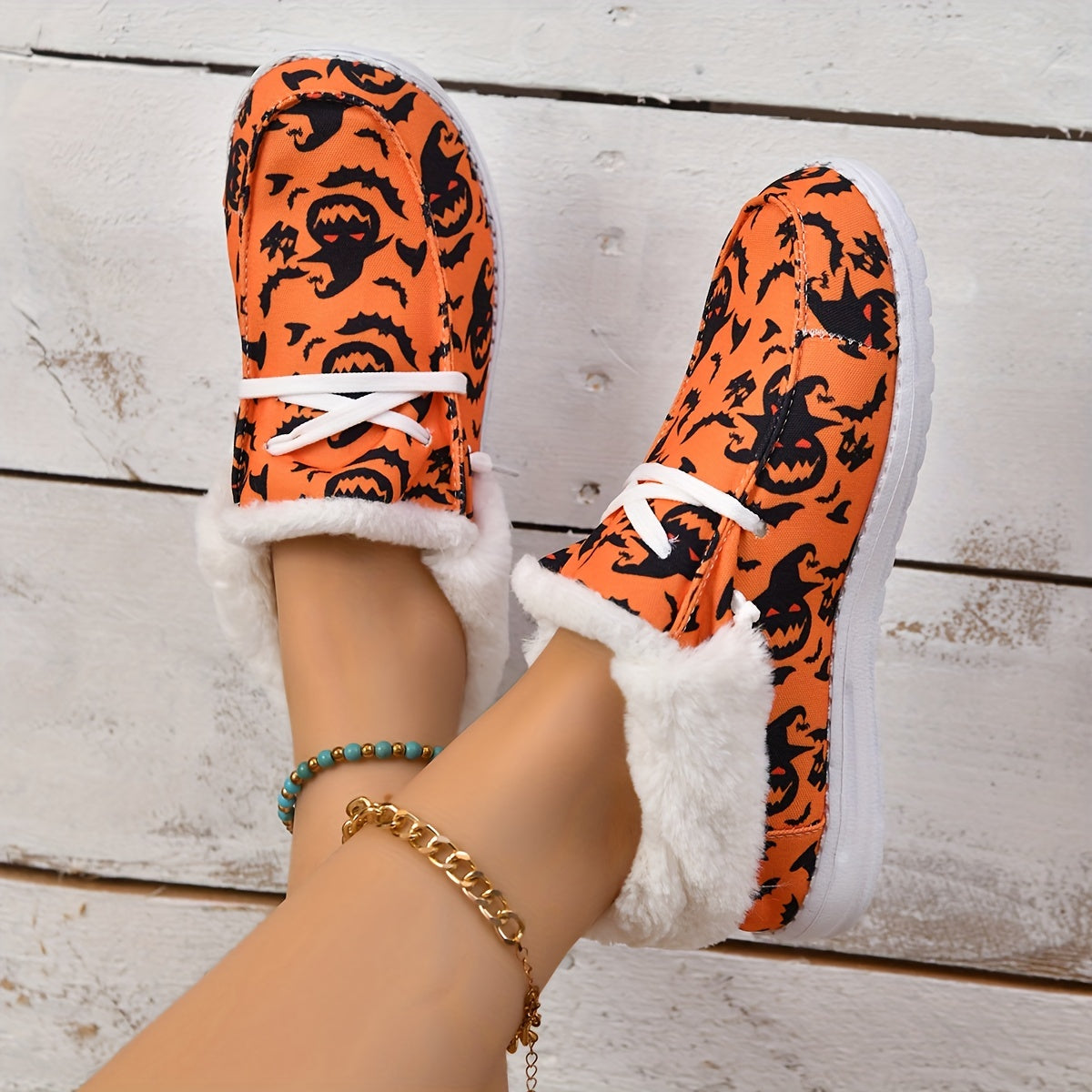 Colorful Skeleton Print Warm Sneakers Lightweight Casual Shoes