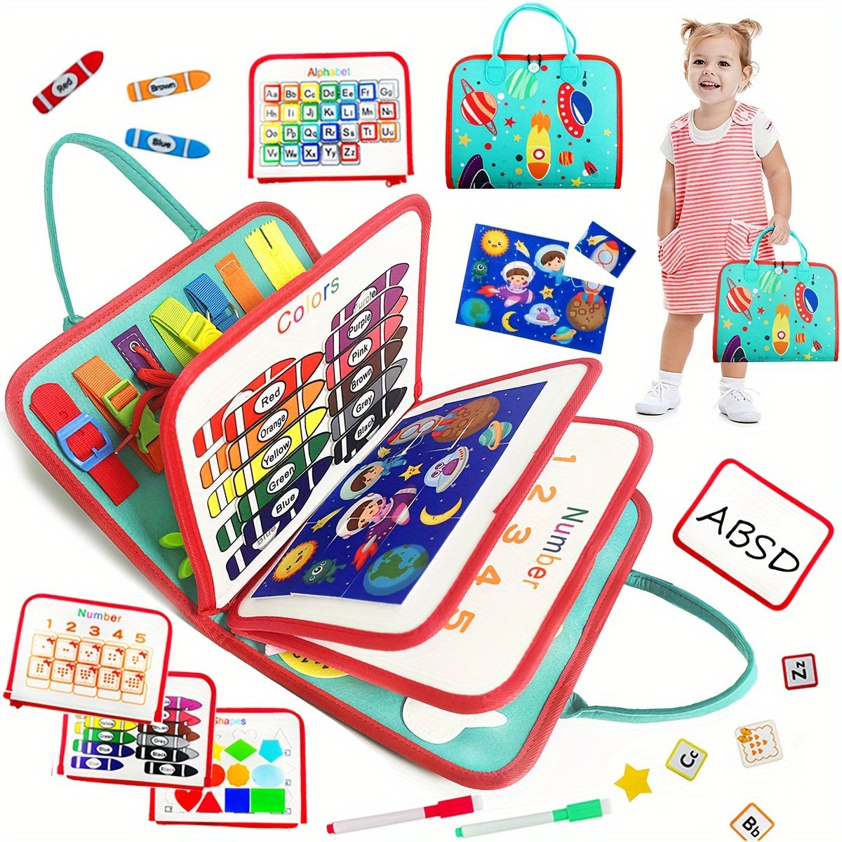 Montessori Busy Board Sensory Toys for Toddlers
