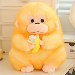 Soft Plush Monkey Toy with Banana Stuffed Animal