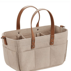 Neutral Baby Diaper Caddy Organizer - Nursery Basket Gift for Parents