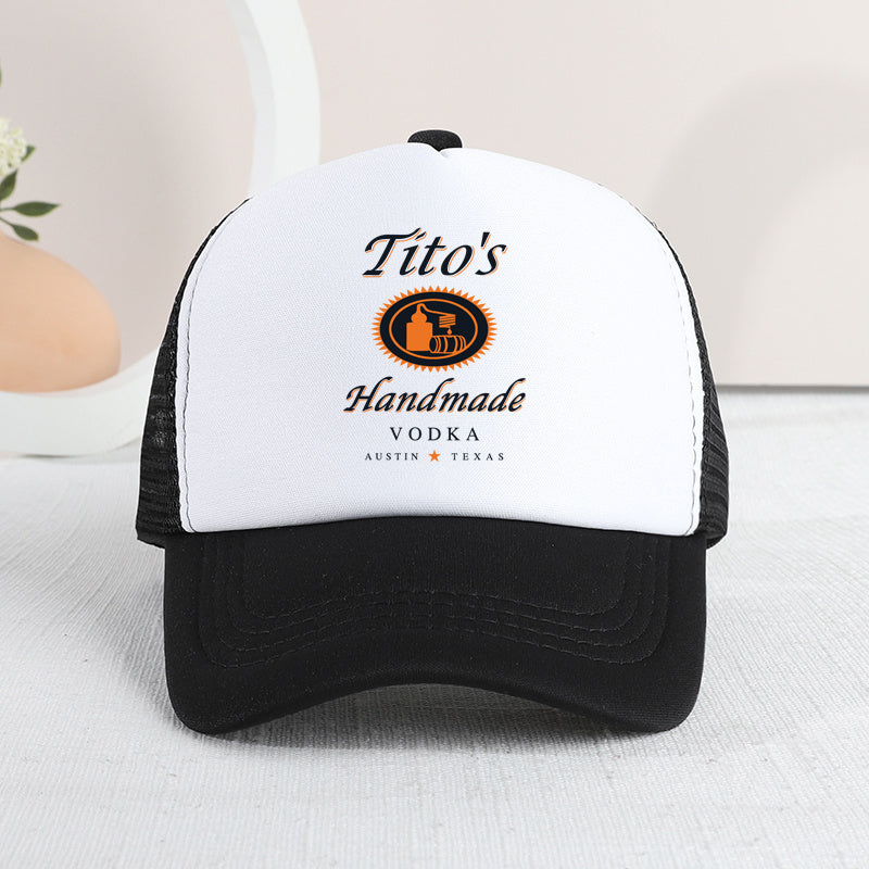 Kids Sunshade Baseball Cap Voltaire Print Mesh Outdoor Hat