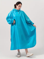 Waterproof Unisex Rain Poncho with Reusable Hood for Cycling