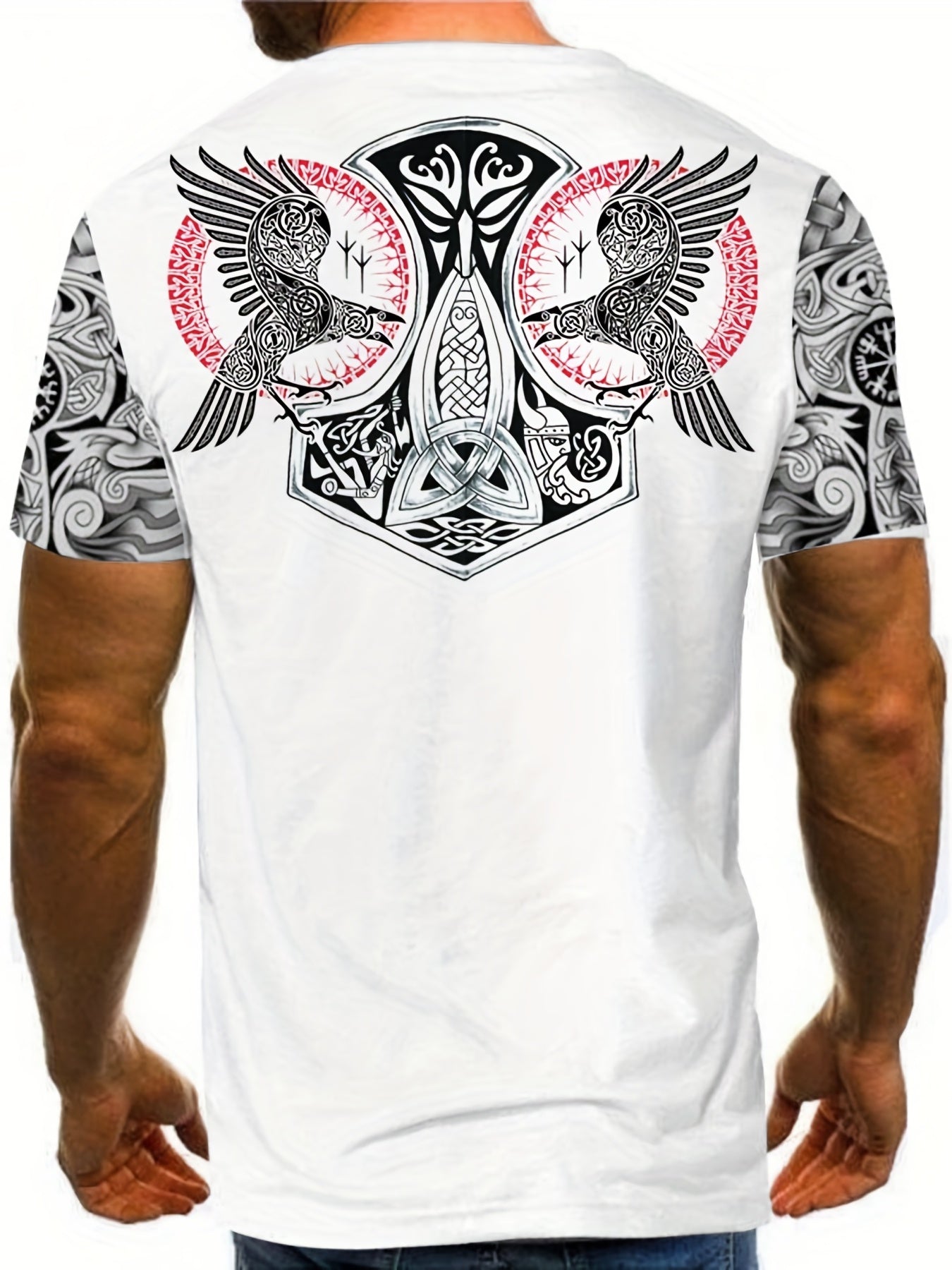 Men's Graphic Print T shirt Crew Neck Tee for Summer