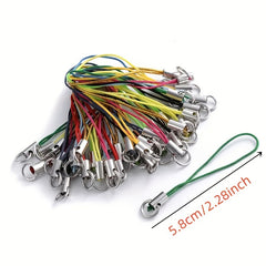 100pcs Phone Chain Shape Keychain Bulk Nylon Wire Rope Key Rope DIY Accessories