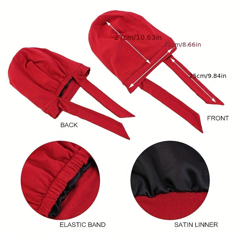 Satin Lined Hijab Cap Pre Tied Turban Women Elastic Cotton Head Wrap