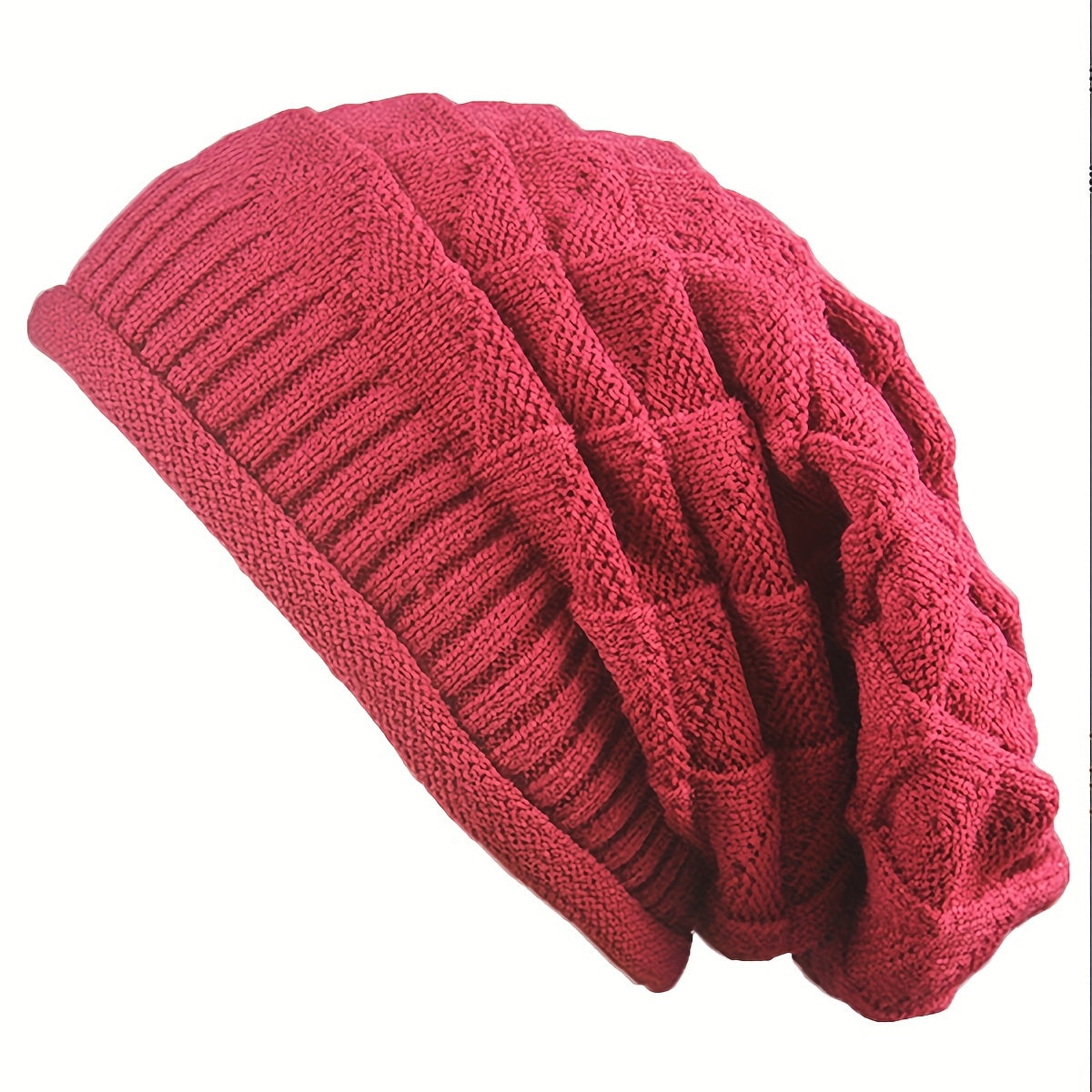 Knit Baggy Beanie Beret Solid Women's Warm Hat