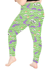 Halloween Skull Leggings High Rise Stretch Yoga Pants