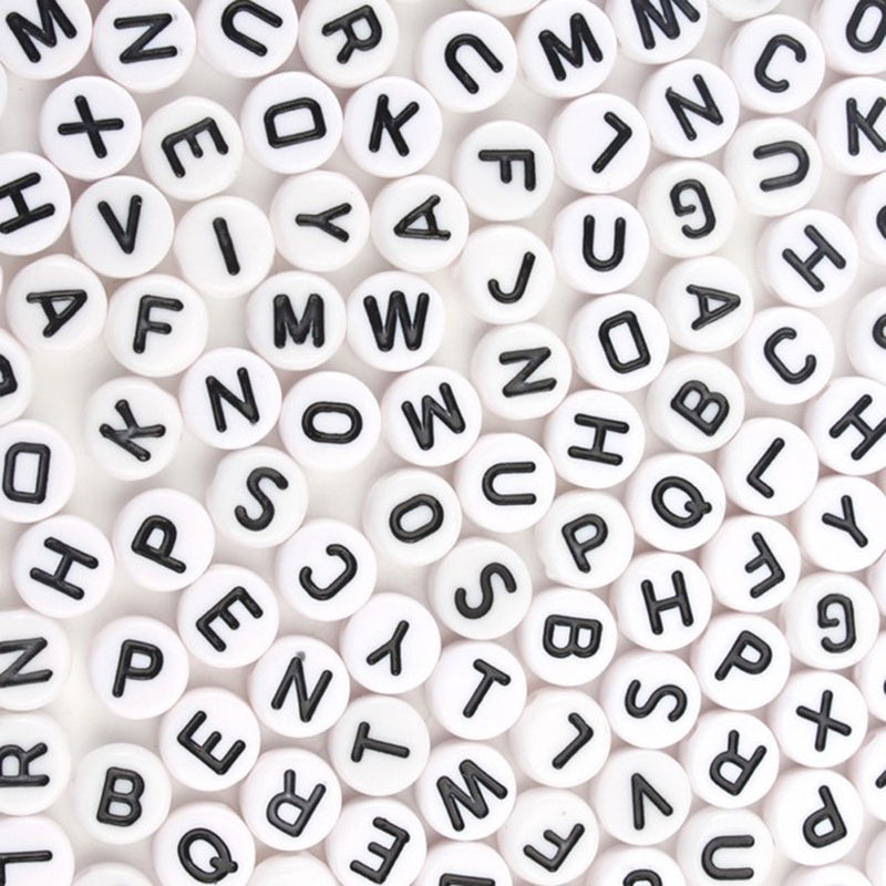 100pcs Mixed Letter Acrylic Beads for Jewelry Making