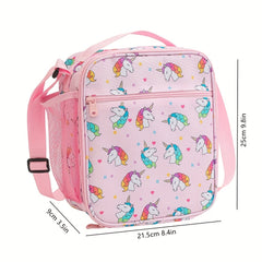 Cartoon Insulated Lunch Bag for Students & Outdoors