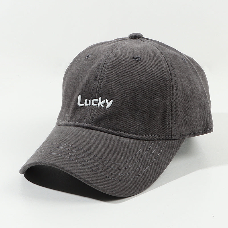 Lucky Label Baseball Cap Solid Cotton Adjustable Lightweight Sports Hat