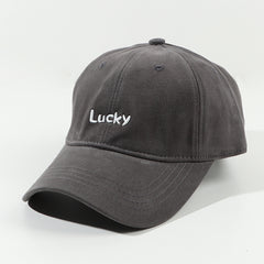 Lucky Label Baseball Cap Solid Cotton Adjustable Lightweight Sports Hat