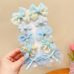 10 Pcs Colorful Bow Hair Clips For Girls, Flowers Hairpin Set for 1 Year Old