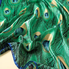 Men's Satin Peacock Shawl Scarf