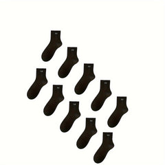 10 Pairs Letter Print Comfy Sports Socks Women's Stockings