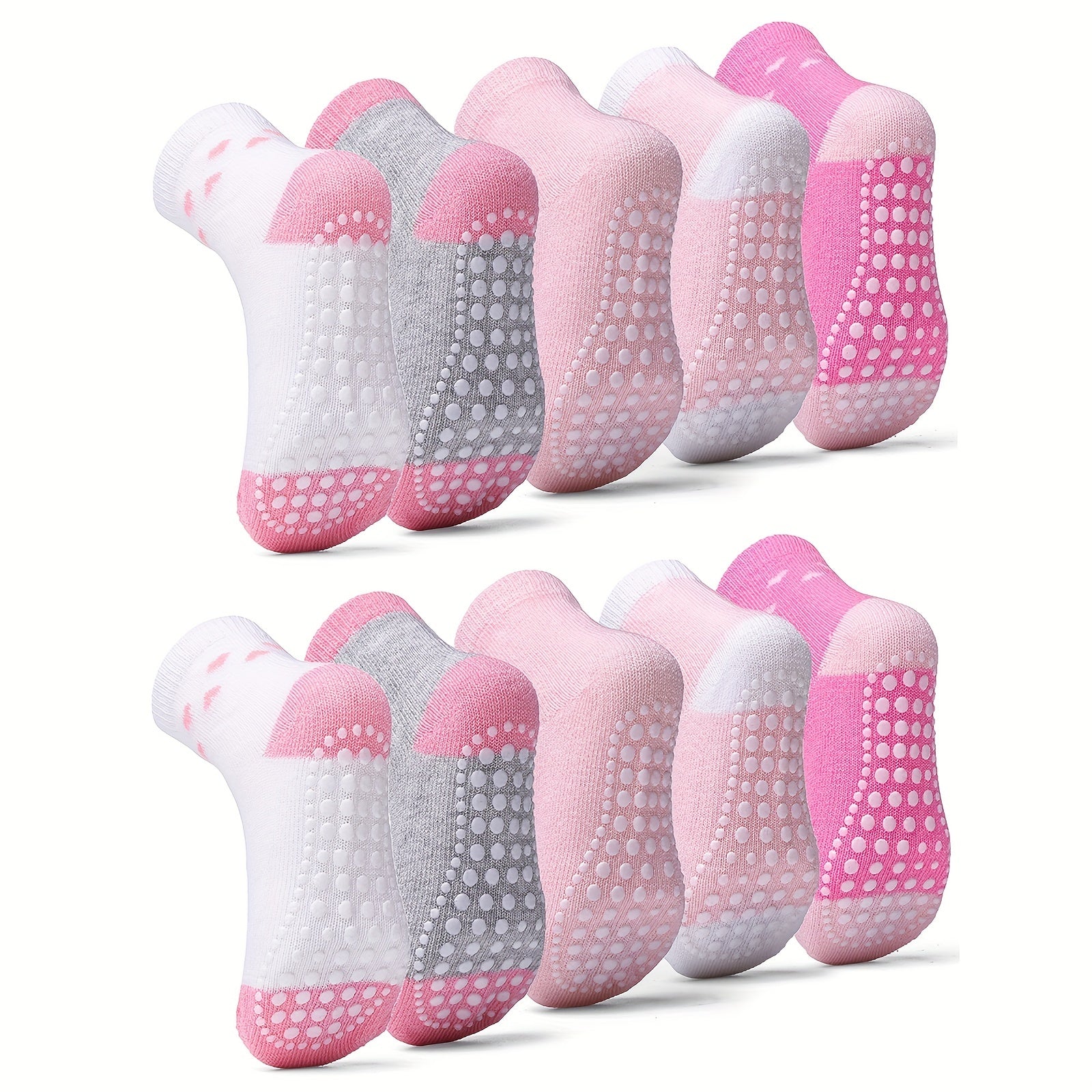 10pairs Baby Girls Kids Non slip Socks Block Socks Toddler Indoor Socks