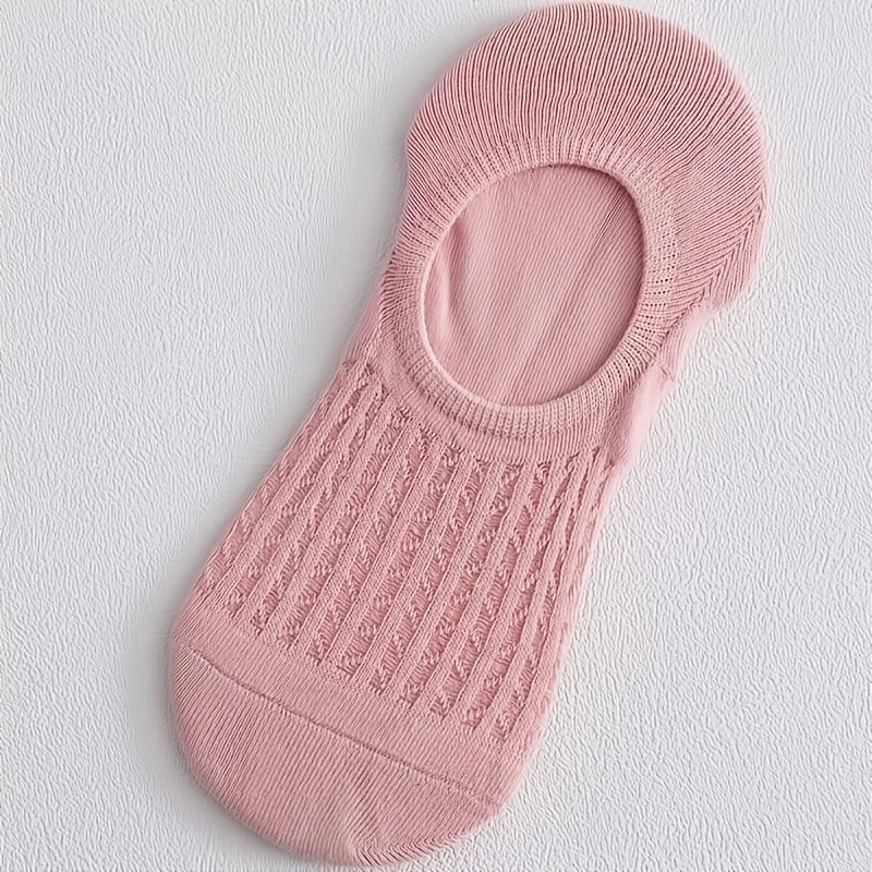 5 Pairs Mesh Boat Socks Silicone Non slip Ankle Socks Women's Stockings