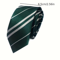 Striped Linen Necktie Adjustable Neck Strap Tie for Birthday Party Costume Men