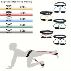 Multifunctional Fitness Resistance Band Yoga Stretching Rope With Grip Sleeve