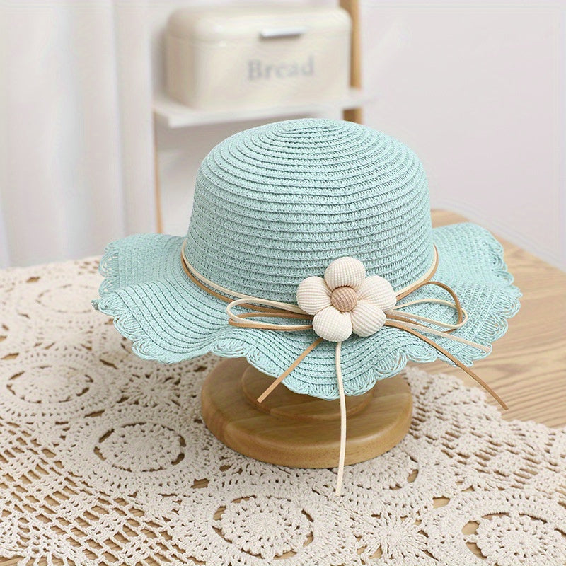 Ruffled Straw Hat & Crossbody Bag Set Girls Accessories