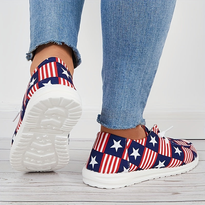 Women's Star Spangled Printed Lazy Shoes Lightweight Low Top